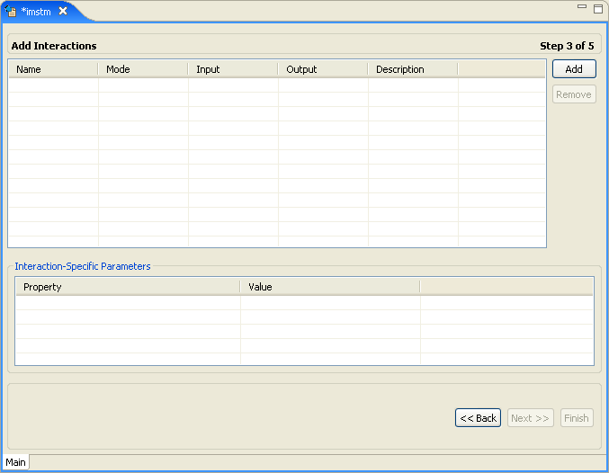 The Add Interaction window.