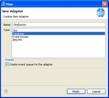 Add adapter dialog box