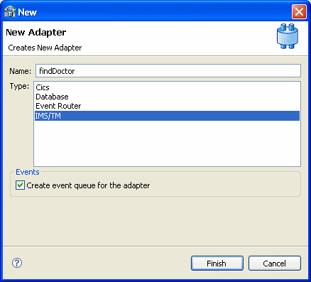 Add adapter dialog box