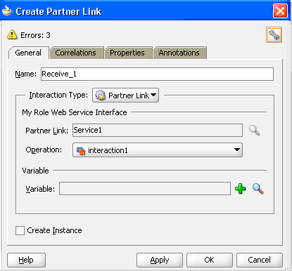 This screen shows the Edit Receive dialog box