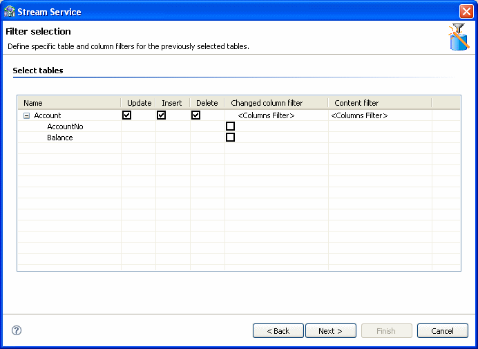 Filter Selection.