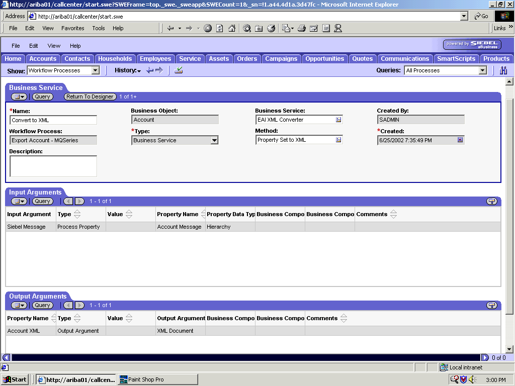 An EAI XML Converter Business Service.