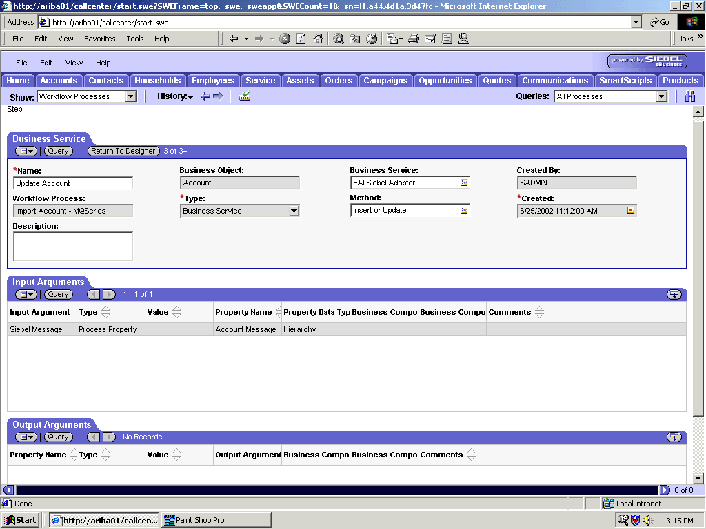 Configuration for EAI XML converter with MQSeries.