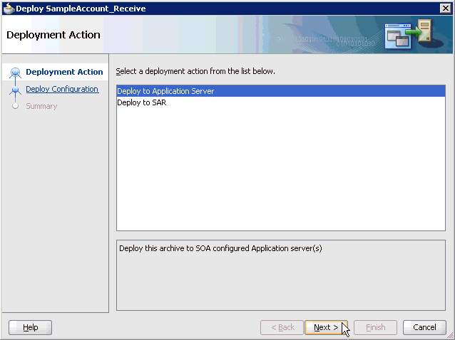 Deployment Action dialog box