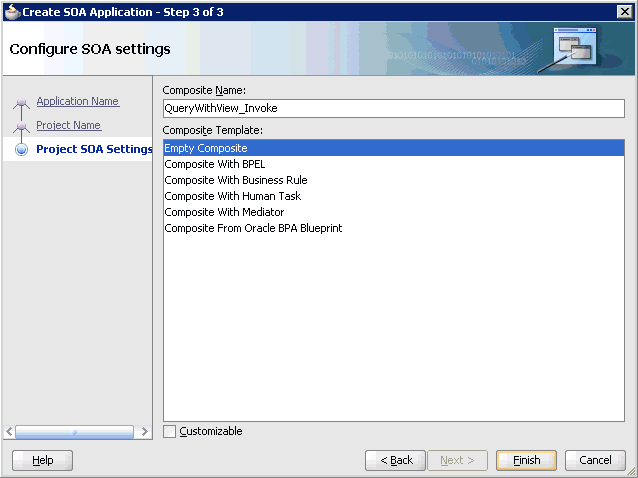 Configure SOA settings pane