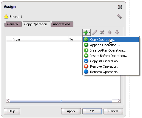 Assign dialog box