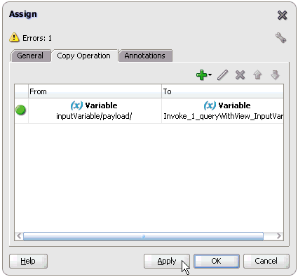 Assign dialog box