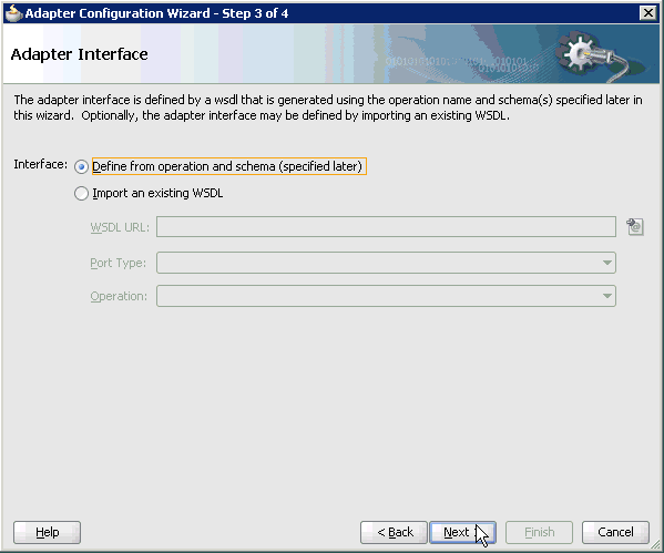 Adapter Interface pane