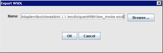 Export WSDL dialog box