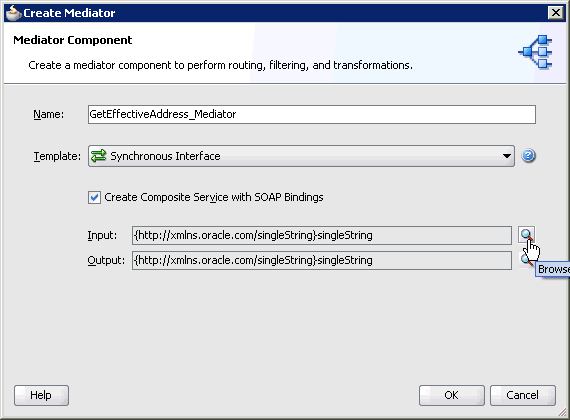 Create Mediator dialog box