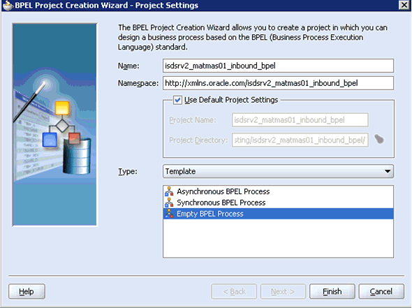 BPEL Project Creation Wizard