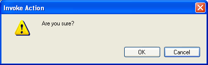 Confirmation action dialog at runtime.