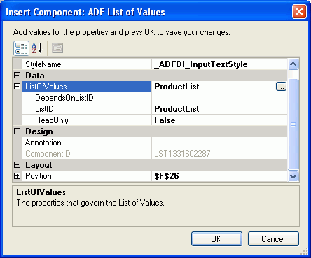 ADF List of Values Component