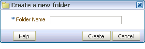 Create a new folder dialog