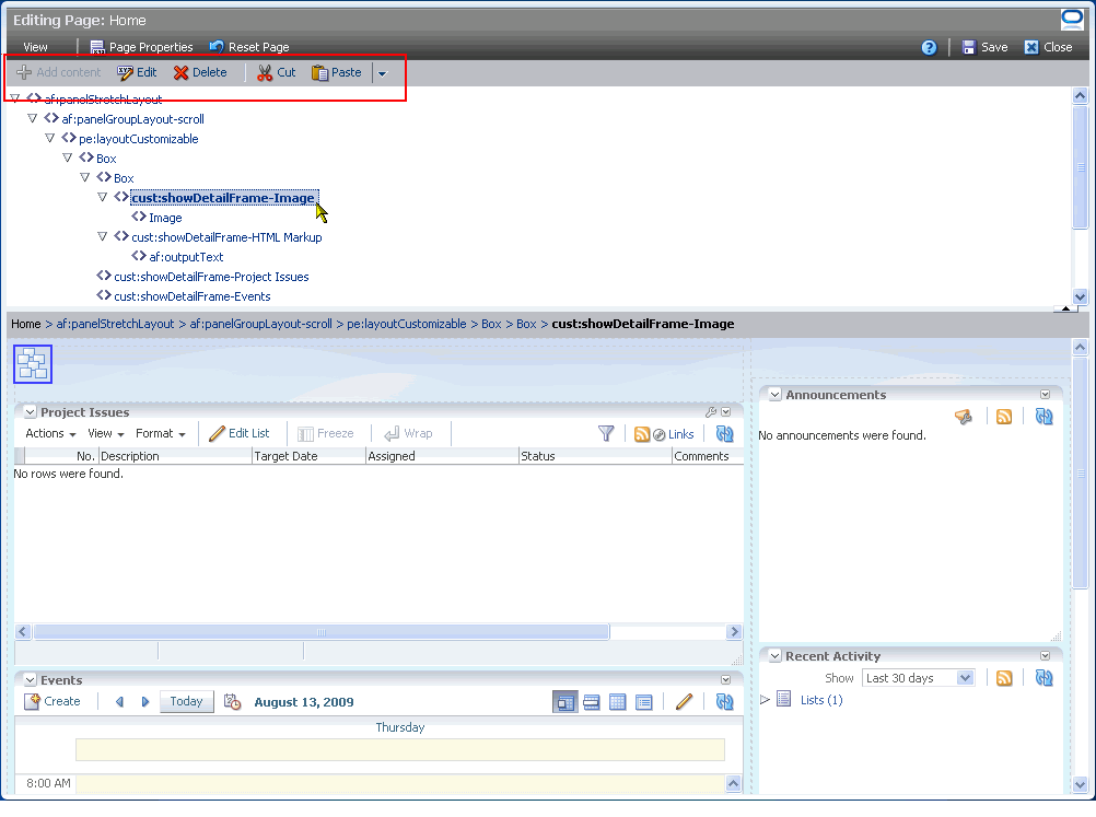 Page opened in Source view