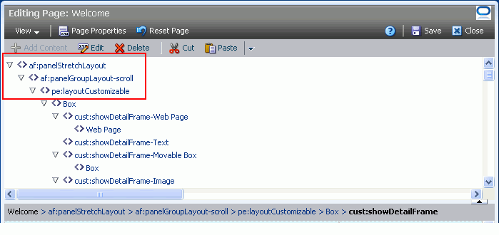 Hidden layout components exposed in Source view