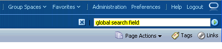 Global search field