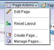 Page Actions menu