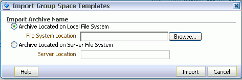 Importing Group Space Templates