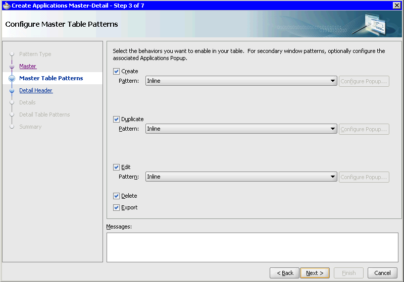 Configure Master Table Patterns
