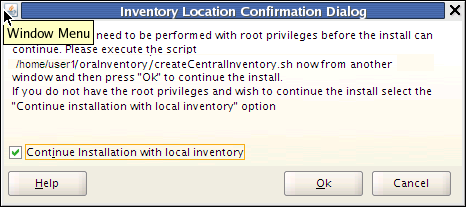 oraInventory popup fully described in surrounding text.