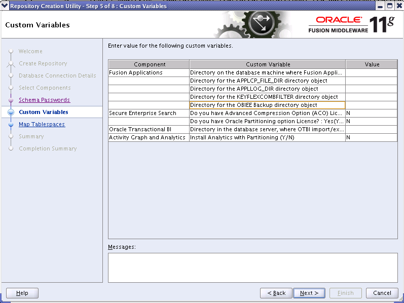 Variables Screen. Described in surrounding text.