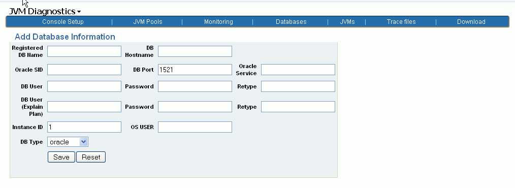Add Database Information Page