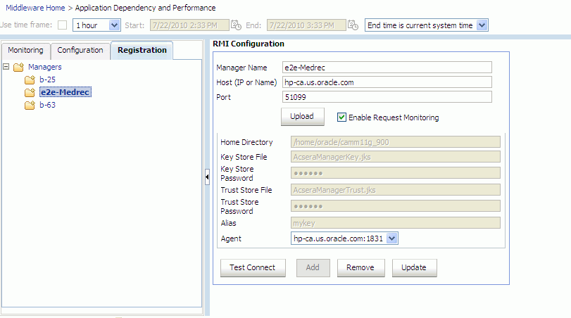 RMI Configuration Page