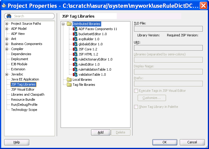 Checking the Required Tag Libraries