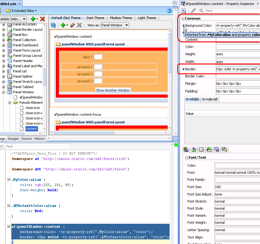 Property Referencing a Property Value from Another Selector