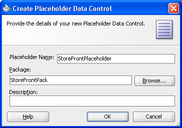 New Placeholder Data Control dialog