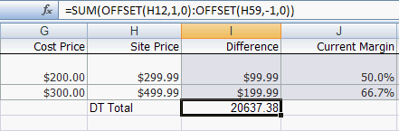 Runtime View of Excel Formula in Integrated Excel Workbook