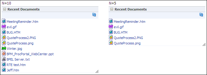 Two task flows showing 10 and 5 records