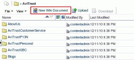 A Page Containing the Documents Explorer Task Flow