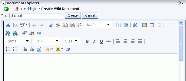 New Wiki Document in Rich Text Editor (RTE)