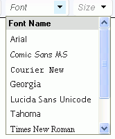 RTE Font Name drop-down menu