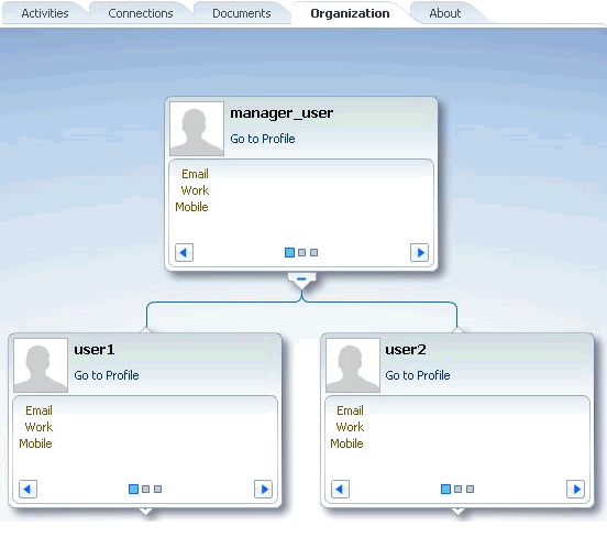 Organization view of manager and direct reports