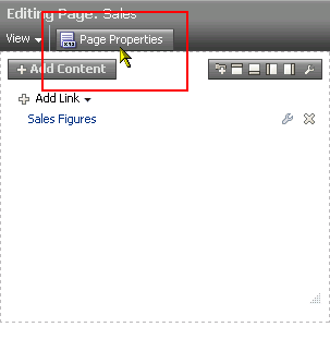 Page Properties button in page edit mode