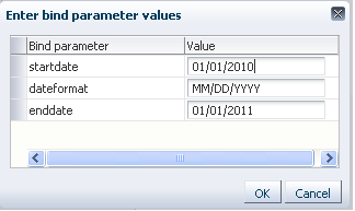 Bind Parameter Values for the Data Control