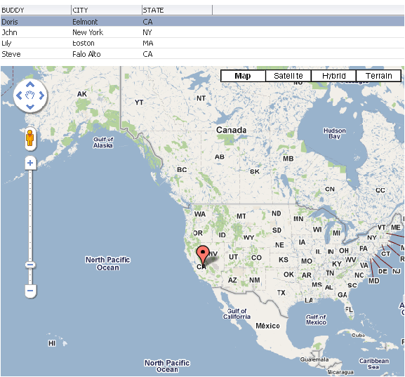 Master-Detail Task Flow with Table and Google Map
