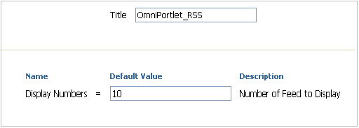 Portlet parameter customization screen