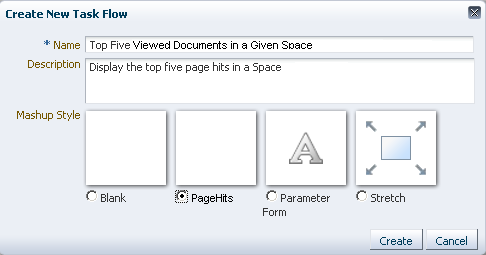 Create New Task Flow Dialog with PageHits Style