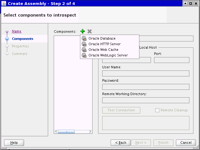 Select components to introspect