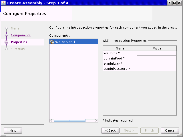 Configure properties