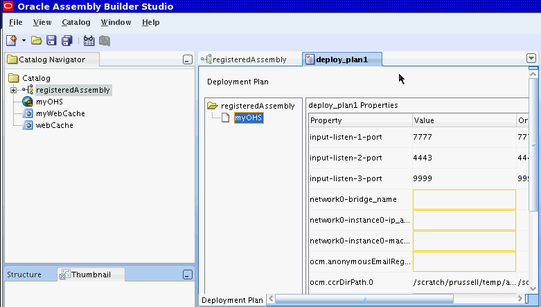 Config deployment plan properties