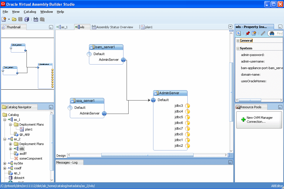 Oracle Assembly Builder Studio main window