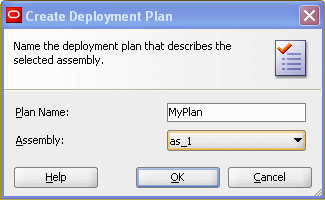 Create deployment plan window.