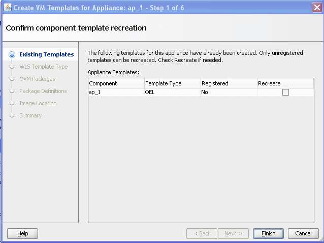 Create VM Templates Wizard