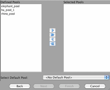 Selecting resource pools.