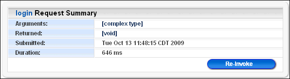 WebLogic Test Client Request Summary